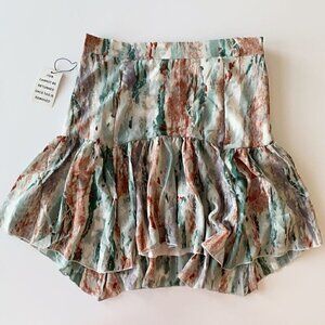 NWT Mia Joy Joyfolie Womens Johanna Skirt In Landscape Print, Large